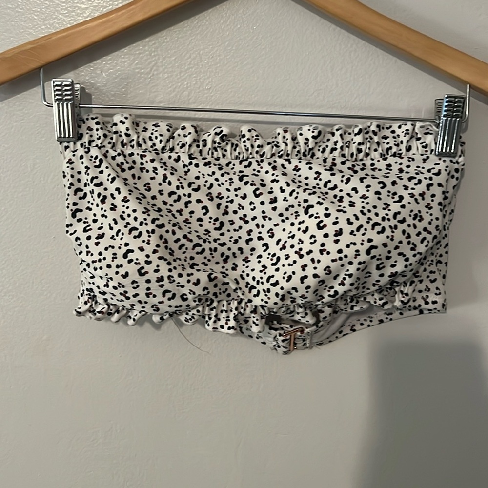 Cheetah bandeau swim top